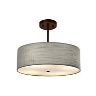 Textile 3-Light Drum Pendant in Bronze / Dark