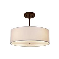 Textile 3-Light Drum Pendant in Bronze / Dark