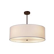 Textile 6-Light Drum Pendant in Bronze / Dark