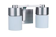 District 2-Light Bathroom Vanity Light in Brushed Polished Nickel