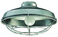 Light Kit- Bowl 1-Light LED Fan Light Kit in Galvanized