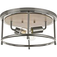 Durrell 2-Light Flush Mount in Brushed Nickel