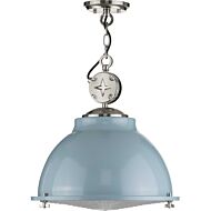 Medal 1-Light Pendant in Coastal Blue