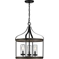 Brenham 3-Light Outdoor Pendant in Black