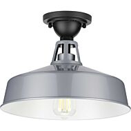 Cedar Springs 1-Light Semi-Flush Mount in Metallic Gray