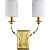 Bonita 2-Light Wall Sconce in Satin Brass