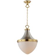 Conrad One Light Pendant in Satin Nickel   Satin Brass by Maxim