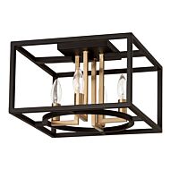 Mundazo 4-Light Ceiling Mount in Black and Brushed Gold