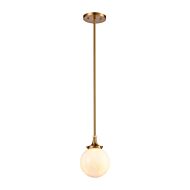 Beverly Hills 1-Light Mini Pendant in Satin Brass