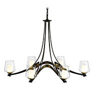 Hubbardton Forge 28 Inch 6 Light Oval Ribbon Chandelier in Dark Smoke