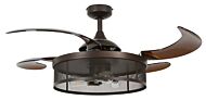 Meridian 3-Light 48in Fandelier in Oil Rubbed Bronze and Amber