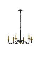 Rohan 6-Light Chandelier in brass