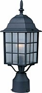 North Church One Light Outdoor Pole Post Lantern in Black by Maxim