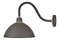 Hinkley Foundry Dome 1-Light Outdoor Wall Light In Museum Bronze