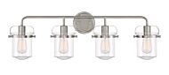 Jaxon 4-Light Bathroom Vanity Light Bar Vanity in Brushed Nickel