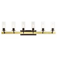 Beckett 6-Light Bathroom Vanity Light in Satin Brass & Bronze