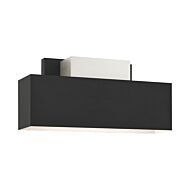 Lynx 2-Light Outdoor Wall Sconce in Black w with Brushed Nickels