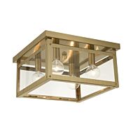 Milford 4-Light Flush Mount in Antique Brass