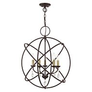 Aria 5-Light Chandelier in Bronze w with Antique Brasss