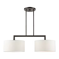 Meridian 2-Light Linear Chandelier in Black Chrome