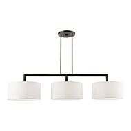 Meridian 3-Light Linear Chandelier in Black Chrome