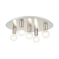 Hillview 5-Light Flush Mount in Brushed Nickel w with White Canopy