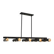 Novato 10-Light Linear Chandelier in Black