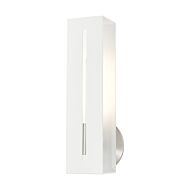 Soma 1-Light Wall Sconce in Textured White w with Brushed Nickels