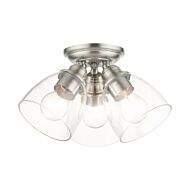 Montgomery 3-Light Flush Mount in Brushed Nickel