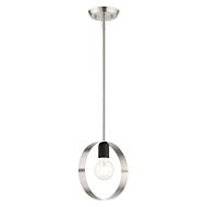 Modesto 1-Light Pendant in Brushed Nickel w with Blacks