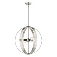 Modesto 4-Light Chandelier in Brushed Nickel w with Blacks