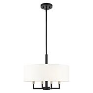 Meridian 4-Light Chandelier in Black w with Brushed Nickels