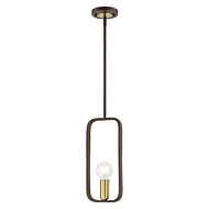 Bergamo 1-Light Pendant in Bronze w with Antique Brasss