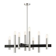 Helsinki 8-Light Chandelier in Brushed Nickel w with Blacks