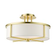 Wesley 3-Light Semi-Flush Mount in Satin Brass