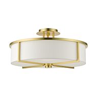 Wesley 4-Light Semi-Flush Mount in Satin Brass