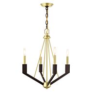 Beckett 4-Light Mini Chandelier in Satin Brass and Bronze