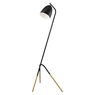 Westlinton 1-Light Floor Lamp in Black with Gold