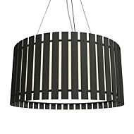 Slatted LED Pendant in Charcoal