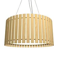 Slatted LED Pendant in Sand