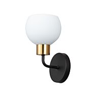 Coraline 1-Light Wall Sconce in Bronze with Satin Brass