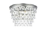 Nordic 3-Light Flush Mount in Antique Silver