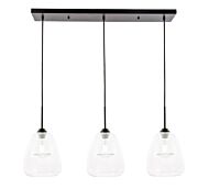 Kason 3-Light Pendant in Black