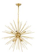 Timber 8-Light Pendant in Brass