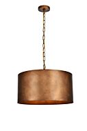 Miro 3-Light Pendant in Manual Brass