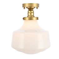 Lyle 1-Light Flush Mount in Brass