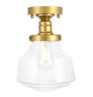 Lyle 1-Light Flush Mount in Brass