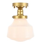 Lyle 1-Light Flush Mount in Brass