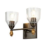 Felice 2-Light Bathroom Vanity Light in Dark Bronze