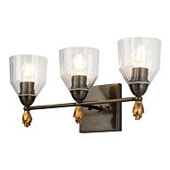 Felice 3-Light Bathroom Vanity Light in Dark Bronze